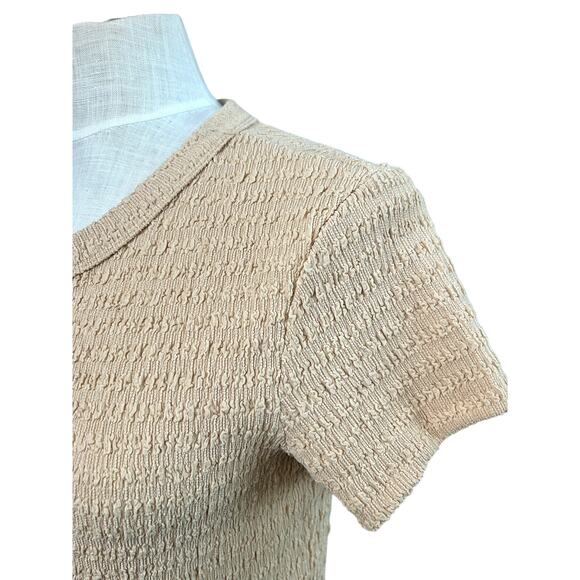 NWT Elodie Crinkle Mini Dress L Peach Coquette Fitted Bodycon Stretch Sexy - Picture 8 of 13